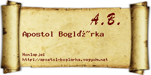 Apostol Boglárka névjegykártya
