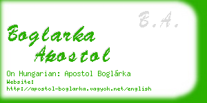 boglarka apostol business card