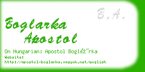 boglarka apostol business card